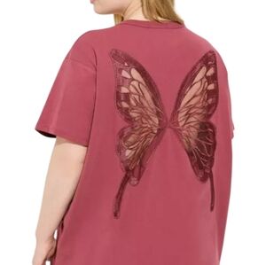 Torrid Heritage Knit Top with Butterfly see through cut out. Size 3x